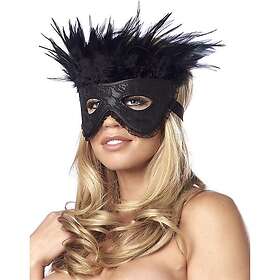 Bondage PLAY Luxury Mask with Feathers Black