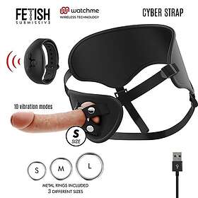 Fetish Submissive Cyber Strap Harness With Dildo Remote Control Watchme S Technology