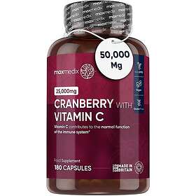 Maxmedix Tranbär med C-vitamin 15.000 mg 180 Capsules Naturligt kosttillskott