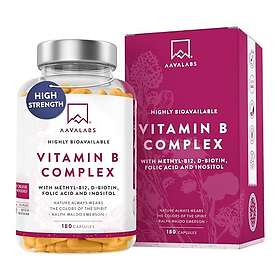 Biotin B-vitamin Komplex Choline & Inositol kapslar med hög styrka Inkluderar viktiga multi-B-vitaminer B12, B6, B3, B5, , Folat och Niacin 
