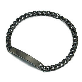 ID Kedja Armband Länk med Bricka Svart