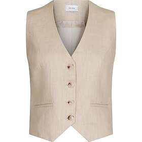 Neo Noir Vendetta Heavy Linen Vest Sand Beige, Dam