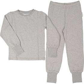 Geggamoja Tvådelad Pyjamas Bambu Classic Grey/Vit 98/104