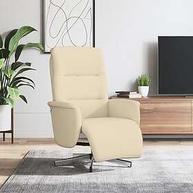 vidaXL Reclinerfåtölj med fotpall gräddvit tyg 356567