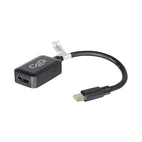 C2G 20cm Mini DisplayPort to HDMI Adapter Thunderbolt to HDMI Converter M/F Black DisplayPort-kabel 20 cm