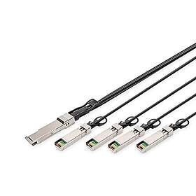 Digitus QSFP+ 40G 4XSFP+ 5 m DAC-kabel, 1m, svart