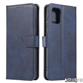 JollyFX Magnetfodral elegant Bookcase typ fodral med kickstand för Samsung Galaxy A71 5G Blå