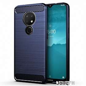 JollyFX Carbon Case Flexibel Cover TPU Väska till Nokia 7,2 Nokia 6,2 Blå