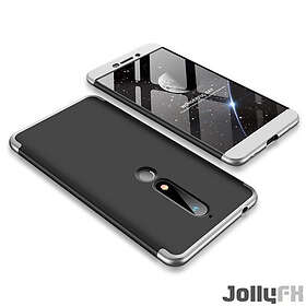 JollyFX 360 Skydd Fram och Bak Skal Full Body Skal Nokia 6,1 Svart-Silver