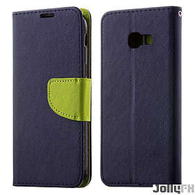 JollyFX Fancy Case Flip Book Cover Wallet Väska med Stativ Funktion för Huawei P20 Lite Marinblå