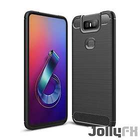 JollyFX Carbon Case Flexible Cover TPU Case for Asus Zenfone 6 ZS630KL Svart