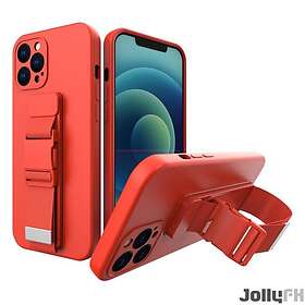 JollyFX Rope case gel TPU krockkuddefodral med snodd till Samsung Galaxy A71 Röd