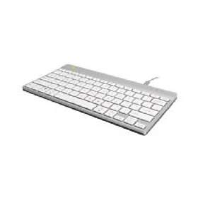 Compact R-Go Break ergonomic wired keyboard, White (Nordic)