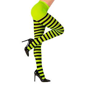 Sort/Neongrön Randiga Strumpbyxor X-Large