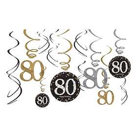 Swirls 80 Silver/Guld Glitter 12-pack
