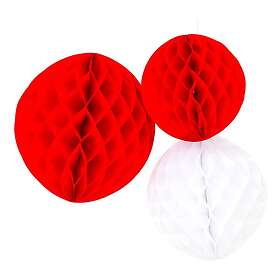 Honeycombs Rød/Vit 3-pack