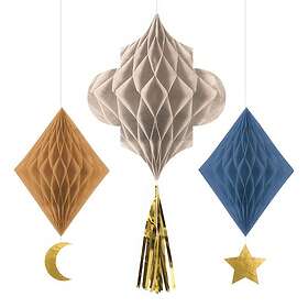 Honeycombs Eid Mubarak Hängande Dekorationer 3-pack