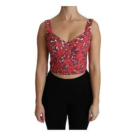 Dolce & Gabbana Blommig Brokad Kort Blus Tank Top