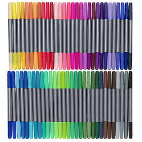 Panduro Hobby Tuschpennor 60-pack med två spetsar i regnbågens alla färger