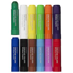 Panduro Hobby Fönsterkritor 12-pack, stora kritor med fönsterfärg i basfärger