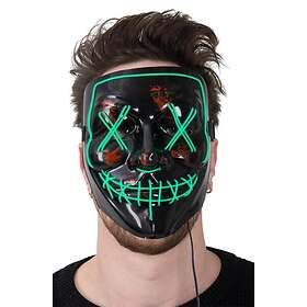 Halloweenmask grön Ledmask