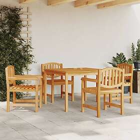 vidaXL Matryhmä för trädgården 5 delar massiv teak 3157926