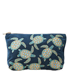 Elizabeth Scarlett Turtle Conservation Marine Navy Velvet Everyday Pouch