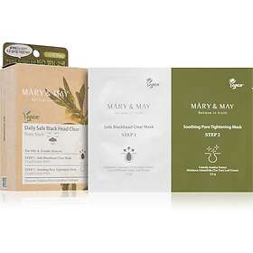 MARY & MAY Mary & May Daily Safe Black Head Clear Nose Mask Rengöringsremsa För Pormaskar Hudbehandling I Två Faser 2x10 St.