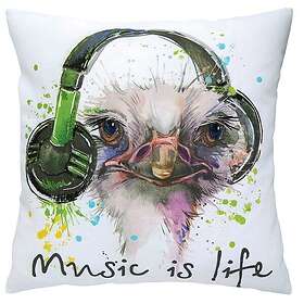 Broderikit kuddfodral med tryck music is life 40x40 cm RTO