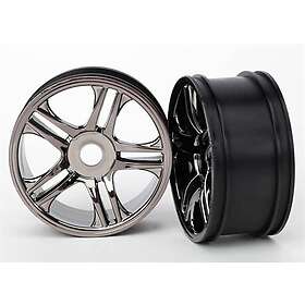 Traxxas 6476 Fälg Split-Spoke Svart Krom Bak (2) XO-1