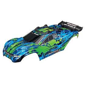 Traxxas 6717G Kaross Rustler 4x4 Vert/Blå (Komplett med Karossfästen)