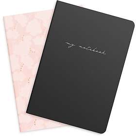 Anteckningsblock A5 Flower & Notes, Linjerad, 2 pack, Burde