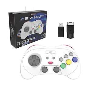 Retro-Bit Sega Saturn 2.4GHz Wireless Pro Controller White