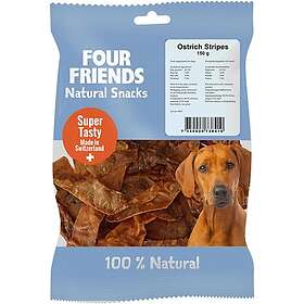 FourFriends Dog Natural Snacks Ostrich Stripes 150g