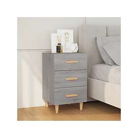 vidaXL Sängbord grå sonoma-ek 40x40x66 cm konstruerat trä 817322