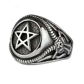 Etnox Big Pentagram ring i rostfritt stål