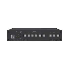 Kramer VS-611DT 6x1:2 4K60 4:2:0 HDMI/HDBaseT Extended Reach PoE Auto Switcher video-/ljudomkopplare Administrerad rackmonterbar