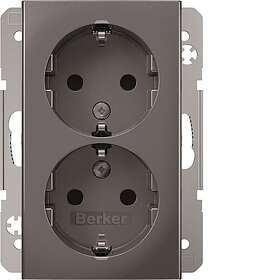 Hager 47791404 Vägguttagsinsats 2-vägs, X-plint, S.1 Silver