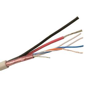 Nexans FLAQQBR Larmkabel 6,5 mm ytterdiameter, vit 100 m, bobin