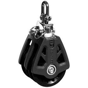 Lewmar Synchro Double Pulley Block Svart 50 mm