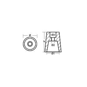 Tecnoseal Radice 0.28kg Shaft Anode Silver 30 mm