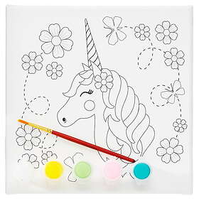 Panduro Hobby Colouring Canvas Kit – komplett målarkit för att måla en vacker enhörning