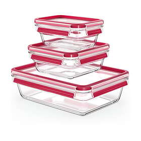 Tefal MasterSeal Glas matlåda 3-pack Röd