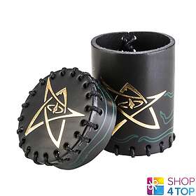 Black Call of Cthulhu & Green-Golden Leather Dice Cup