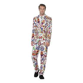 Smiffys Groovy Mönstrad Kostym Maskeraddräkt Large