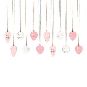 Juletiketter Julgranskulor Rosa/Guld 12-pack