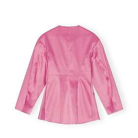 Ganni Double Satin Fitted Blazer (Dam)
