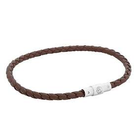 by BILLGREN Leandro Leather Bracelet Grey Accessoarer Herr Brun 19 cm
