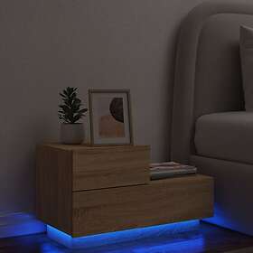 vidaXL Nightstand Sonoma Oak with LED Lighting 70x36x40.5cm 836779