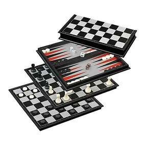 Magnetic Chess-Backgammon-Checkers-Set, field 37 mm, (2506)